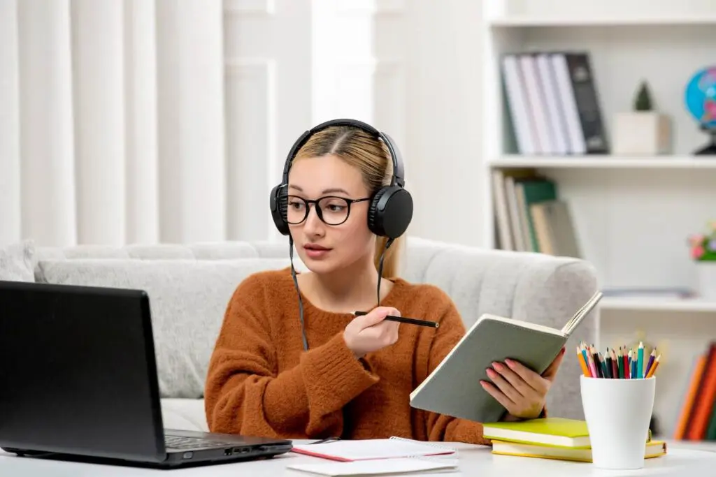 a woman benefitting from online education