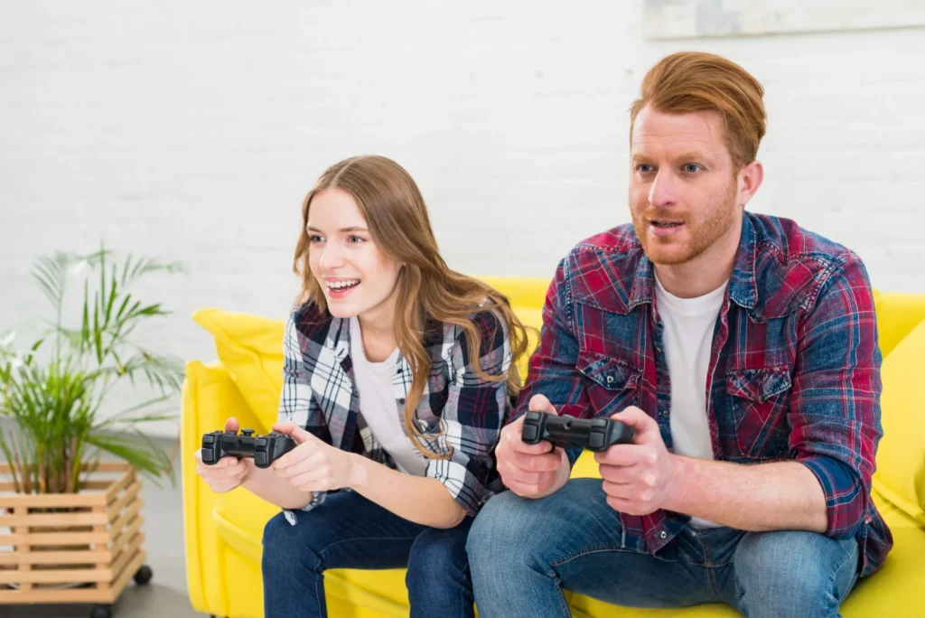 two people playing video games