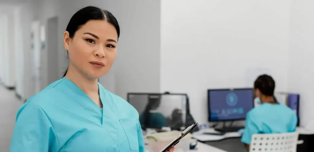 Health Care Assistant is working