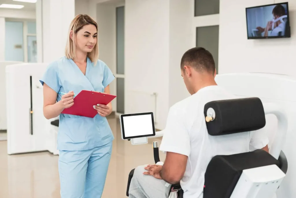 Health Care Assistant is working