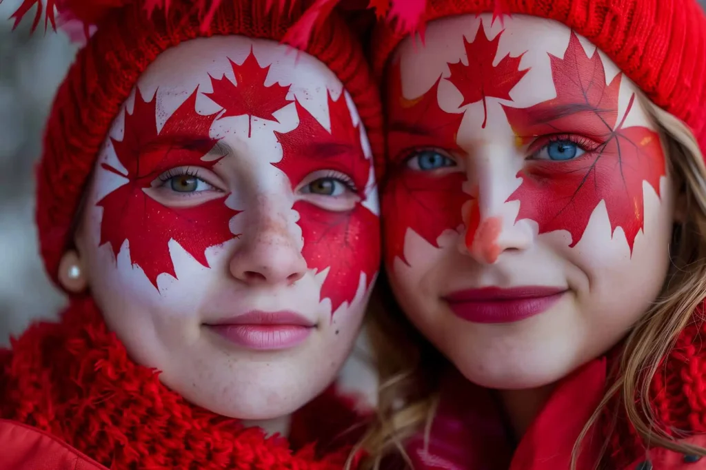two girls celebrating Canada Day