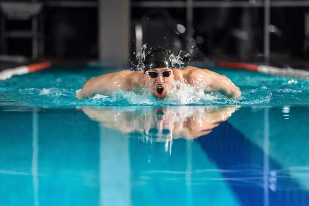 a man is swimming on men's health month