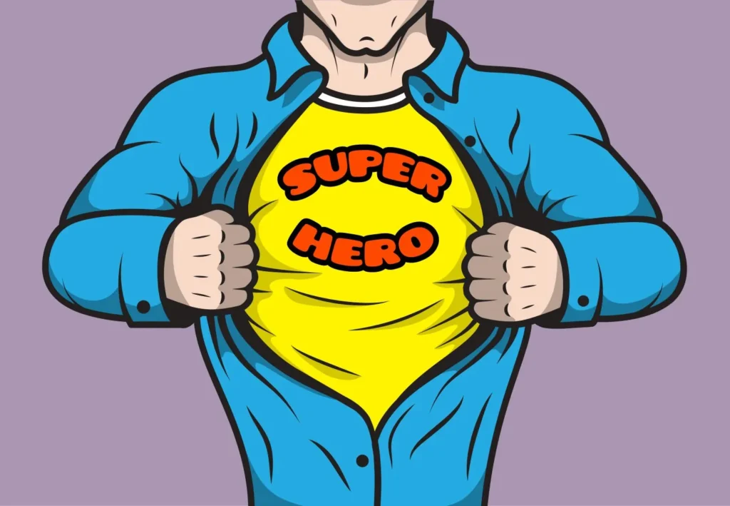 a super hero in a comic book