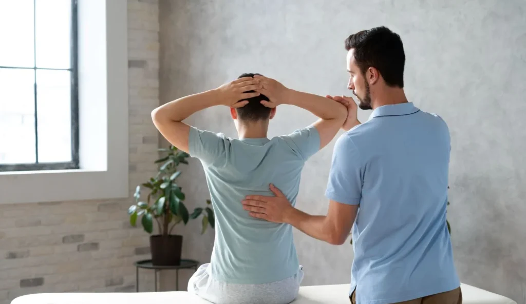 a man is doing physiotherapy in Canada