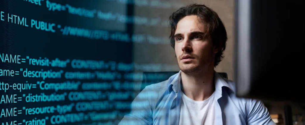 a man working on a software development project