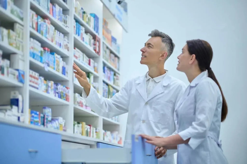 a pharmacy technician working in a pharmacy