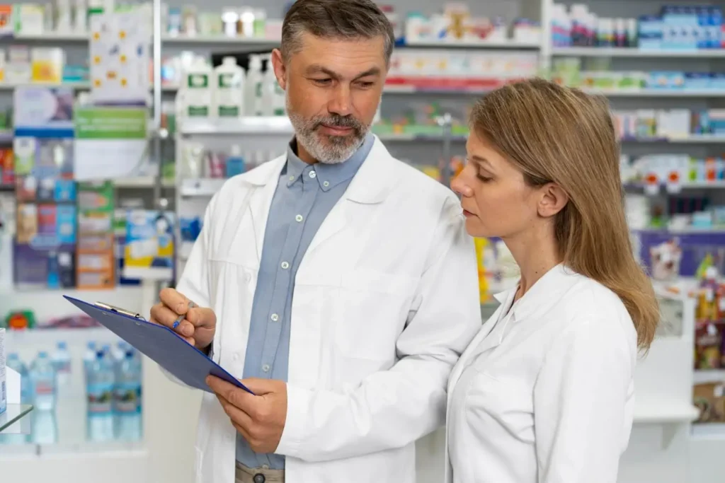 a pharmacy technician working in a pharmacy