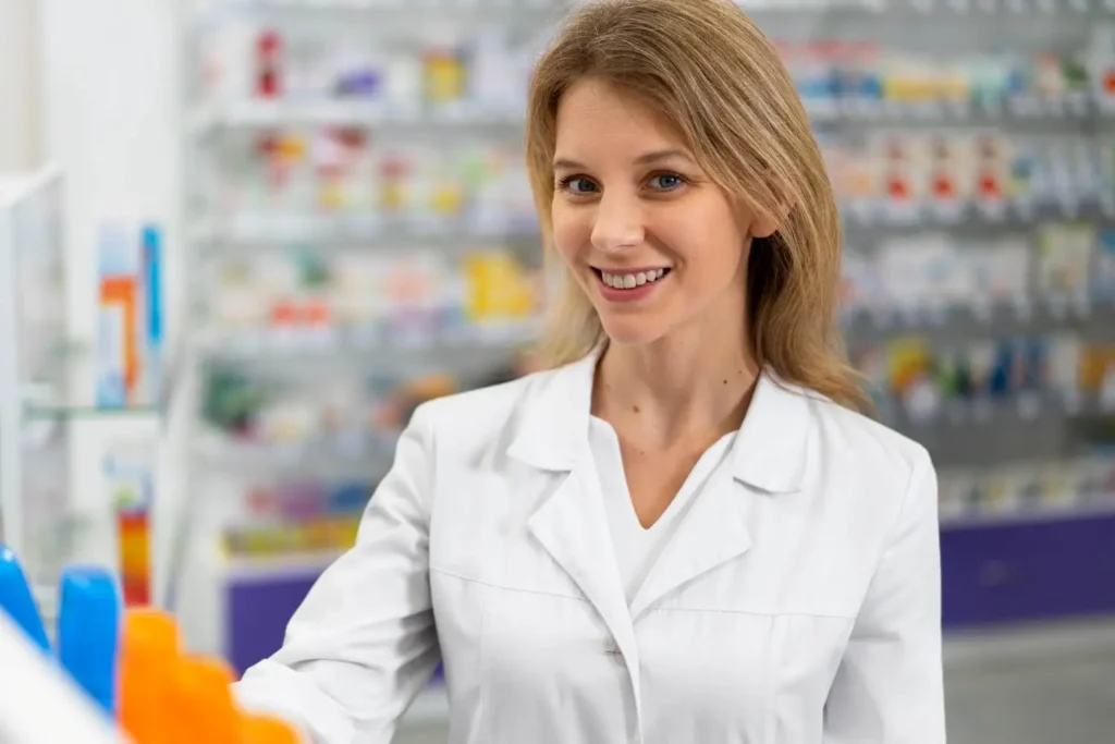 a pharmacy technician working in a pharmacy