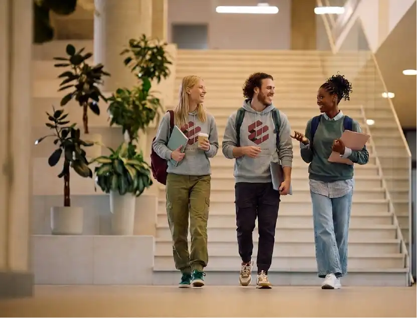 Happy students group